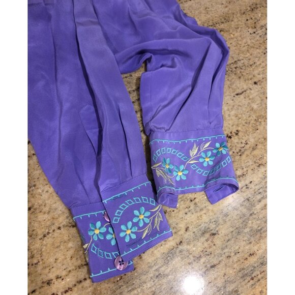 Vintage Lot of 5 Dian Von Furstenberg Size 1X Silk Button Embroidered Shirt - Picture 12 of 16